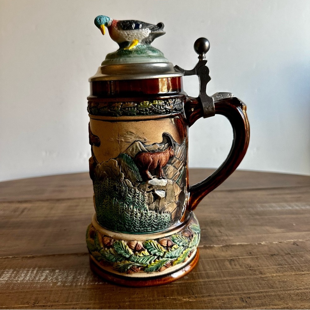Beyer W. Germany Hand Painted Vintage Limited Edition Beer Stein Duck Rare New